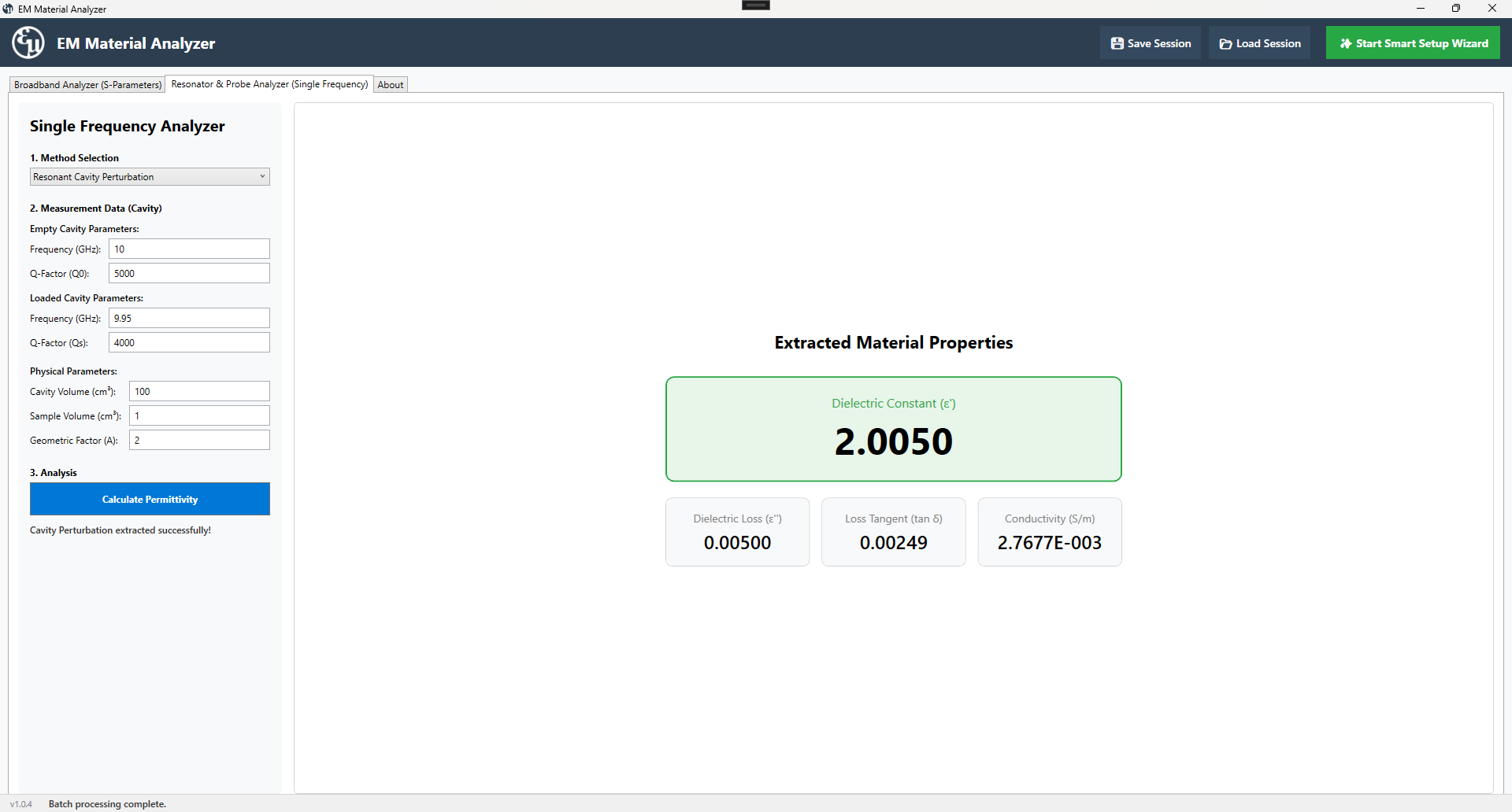 Resonant Cavity Perturbation Calculator