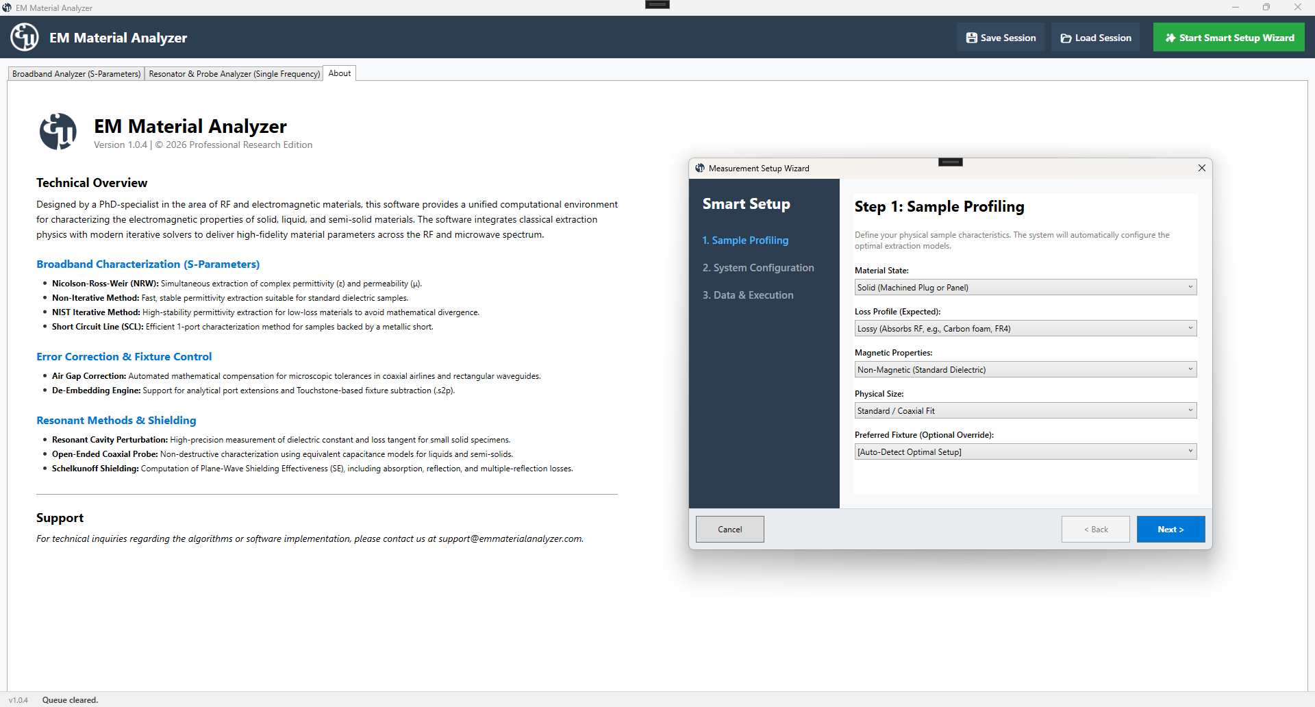 EM Material Analyzer Wizard